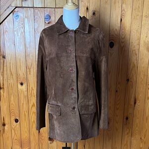 Vintage Brown Suede Women's Jacket Sequence